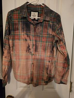 Perfect Shirt Plaid Flannel in Green & Rust